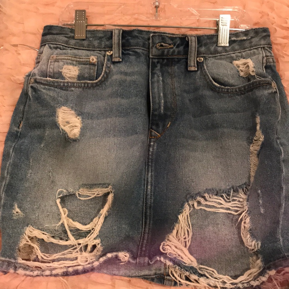 Lovers and friends ripped jean skirt